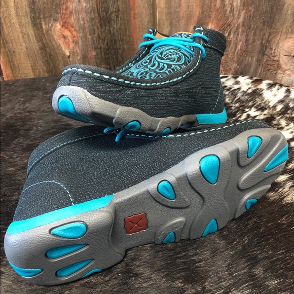 EXCLUSIVE TWISTED X TEAL CHUKKA DRIVING MOC SHOES - Picture 3 of 3